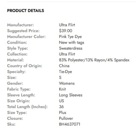 Ultra Flirt Plus Tie-Dye Long Sleeve Short Sweaterdress - Picture 5 of 8